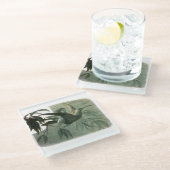 Elf Fairies Elves Moon Night Scene Bird Flying Glasuntersetzer (Schrägansicht)