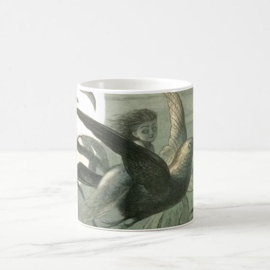 Elf Fairies Elves Moon Night Scene Bird Flying Kaffeetasse (Mittel)