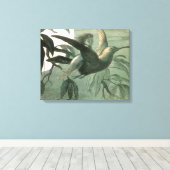 Elf Fairies Elves Moon Night Scene Bird Flying Leinwanddruck (Insitu (Holzboden))