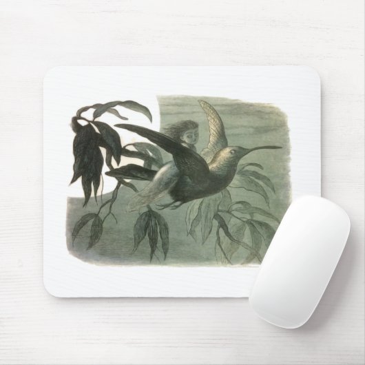 Elf Fairies Elves Moon Night Scene Bird Flying Mousepad (Mit Mouse)