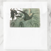 Elf Fairies Elves Moon Night Scene Bird Flying Rechteckiger Aufkleber (Tasche)