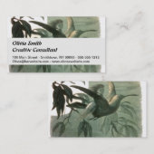 Elf Fairies Elves Moon Night Scene Bird Flying Visitenkarte (Vorne/Hinten)