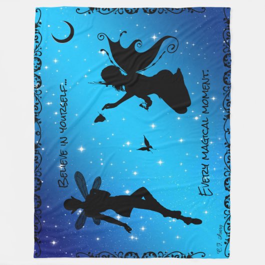 Elf Fairy & Butterfly Fantasy..Glaube an dich selb Fleecedecke (Vorderseite)