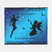 Elf Fairy Butterfly Glaube - Fantasie Med w / Blac Fleecedecke (Vorderseite (Horizontal))
