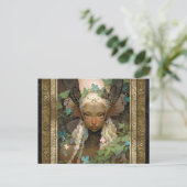 Elf Fairy Girl Fantasy Art Postkarte (Stehend Vorderseite)