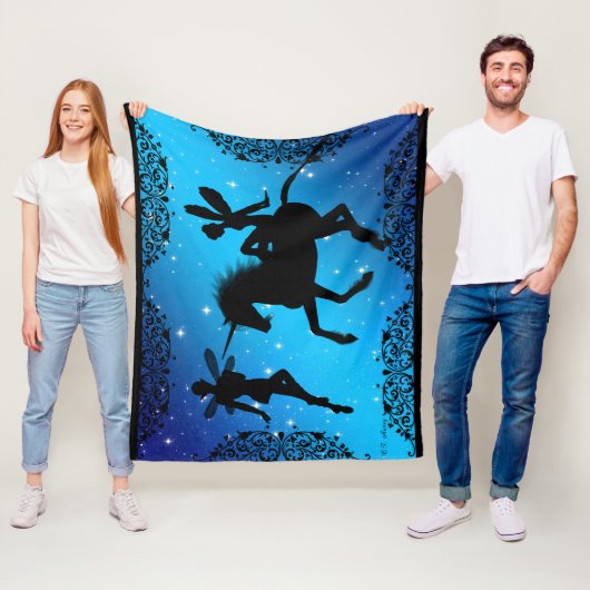 Elf Fairy Unicorn Fantasy Med mit schwarzem Hinter Fleecedecke (Beispiel)