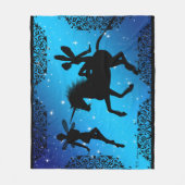 Elf Fairy Unicorn Fantasy Med mit schwarzem Hinter Fleecedecke (Vorderseite)
