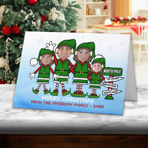 Elf-Familie (brünett 3) Weihnachten