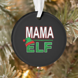 Elf Familie Mama Elf Weihnachtsfeiertag #TeamElf Ornament