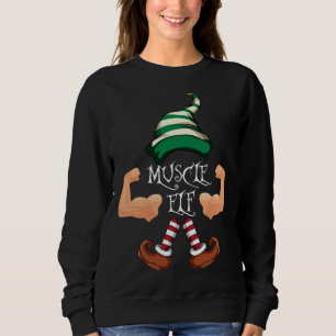 Elf Familie Merry Xmas Pajama Geschenk Muskel Elf Sweatshirt