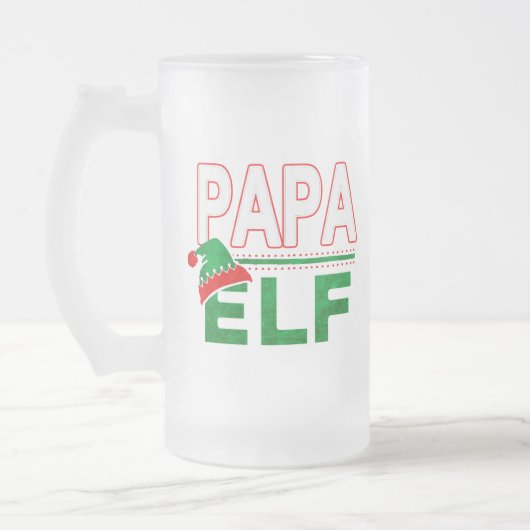 Elf Familie | Papa Elf Weihnachtsfeiertag #TeamElf Mattglas Bierglas (Links)