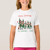 Elf Familie plus Hund Funny Custom Christmas T-Shirt (Vorderseite)