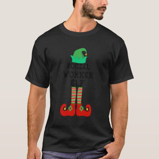 Elf Familie Sozialarbeiter passt Weihnachtsgeschen T-Shirt (Vorderseite)