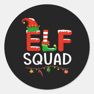 Elf Familie Weihnachten Matching Pajamas Männer Fr Runder Aufkleber