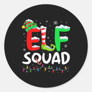 Elf Familie Weihnachten Matching Pajamas Xmas Elf  Runder Aufkleber