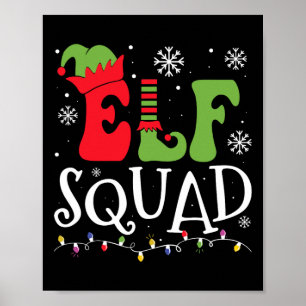 Elf Familie Weihnachten passende Pyjamas lustige X Poster