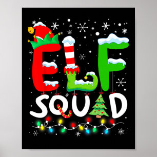 Elf Familie Weihnachten passende Pyjamas lustige X Poster