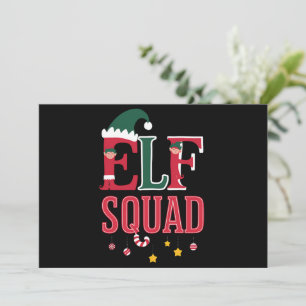 Elf-Familien-Weihnachts-Pyjama Elf-Squadron  Feiertagskarte