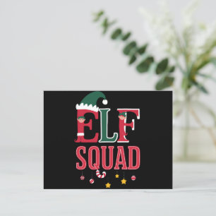 Elf-Familien-Weihnachts-Pyjamas Elf-Squadron  Feiertagspostkarte