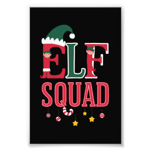 Elf-Familien-Weihnachts-Pyjamas Elf-Squadron  Fotodruck
