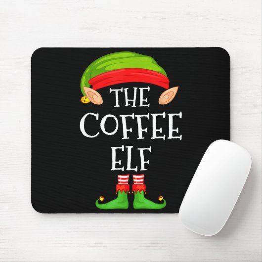 Elf Family Christmas Coffee Elf Sweater Matching C Mousepad (Mit Mouse)