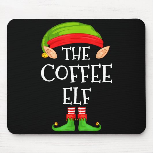 Elf Family Christmas Coffee Elf Sweater Matching C Mousepad (Vorne)