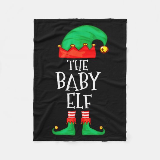Elf Family Christmas Funny The Baby Elf Sweater Bo Fleecedecke (Vorderseite)