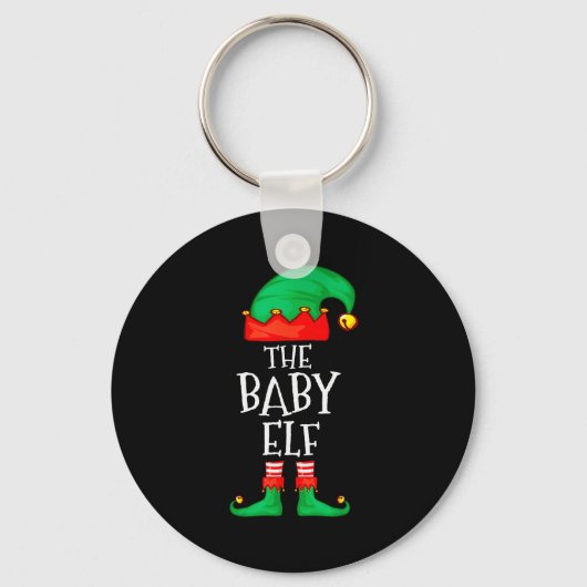 Elf Family Christmas Funny The Baby Elf Sweater Bo Schlüsselanhänger (Vorderseite)