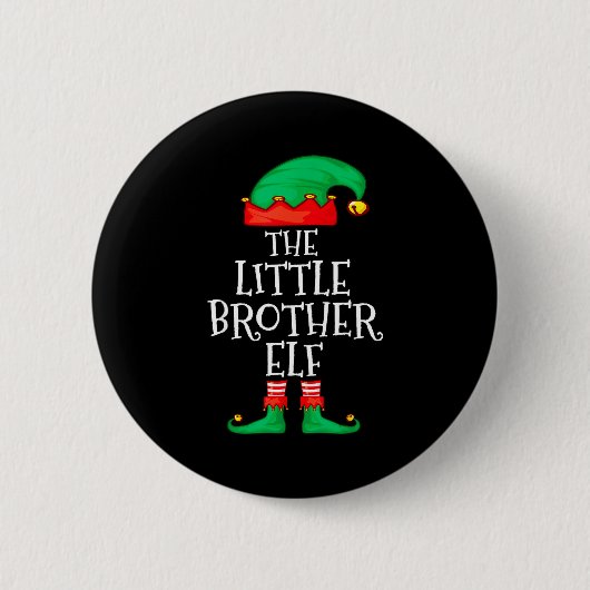 Elf Family Christmas Little Brother Elf Sweater Me Button (Vorderseite)