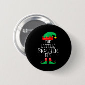 Elf Family Christmas Little Brother Elf Sweater Me Button (Vorne & Hinten)