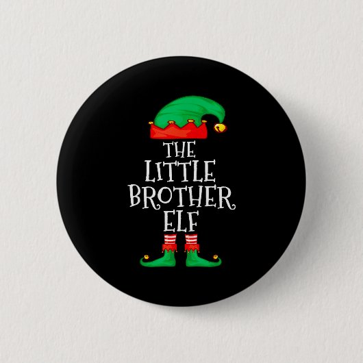 Elf Family Christmas Little Brother Elf Sweater Me Button (Vorderseite)