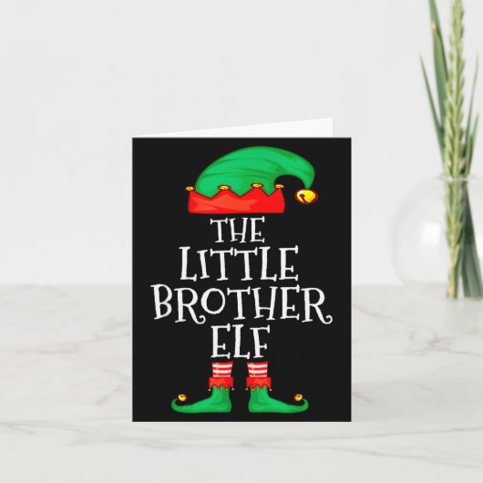 Elf Family Christmas Little Brother Elf Sweater Me Karte (Vorderseite)