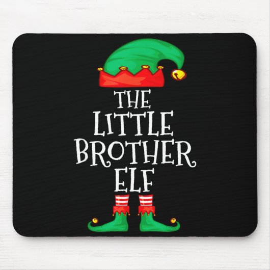 Elf Family Christmas Little Brother Elf Sweater Me Mousepad (Vorne)