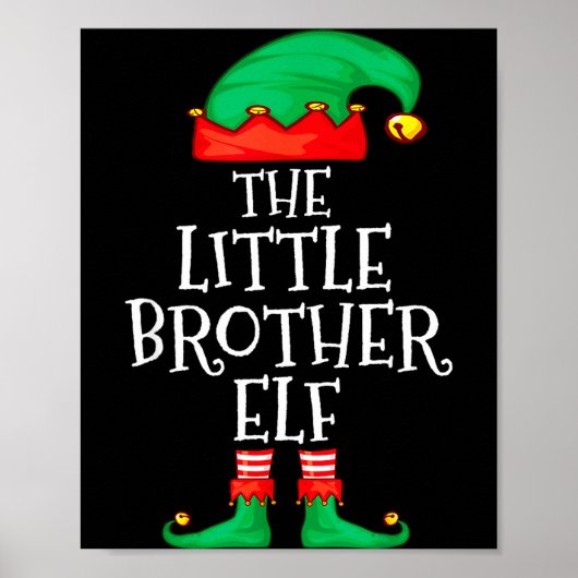 Elf Family Christmas Little Brother Elf Sweater Me Poster (Vorne)