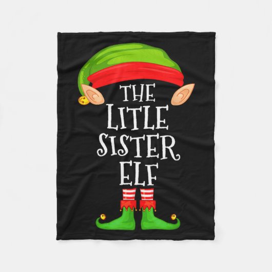 Elf Family Christmas Little Sister Elf Sweater Mat Fleecedecke (Vorderseite)