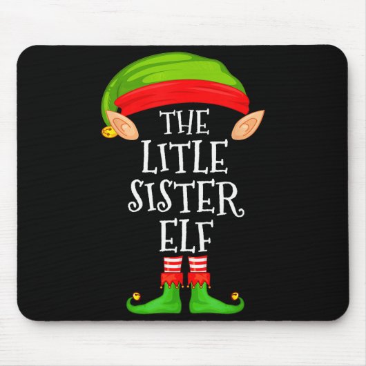 Elf Family Christmas Little Sister Elf Sweater Mat Mousepad (Vorne)