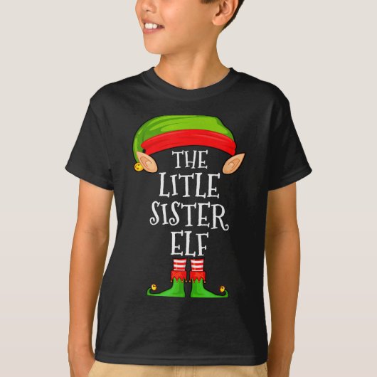 Elf Family Christmas Little Sister Elf Sweater Mat T-Shirt (Vorderseite)