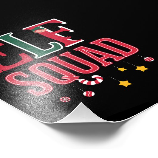 Elf Family Christmas Matching Pajamas Elf Squad Fotodruck (Ecke)