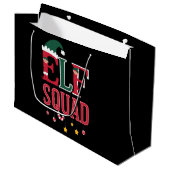 Elf Family Christmas Matching Pajamas Elf Squad Große Geschenktüte (Vorderseite Schrägansicht)