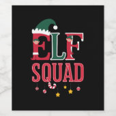 Elf Family Christmas Matching Pajamas Elf Squad Weinetikett (Einzelnes Label)