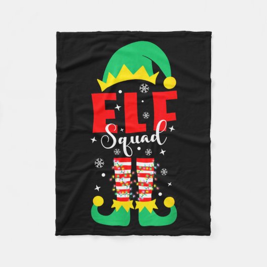 Elf Family Christmas Matching Pajamas Funny Xmas E Fleecedecke (Vorderseite)