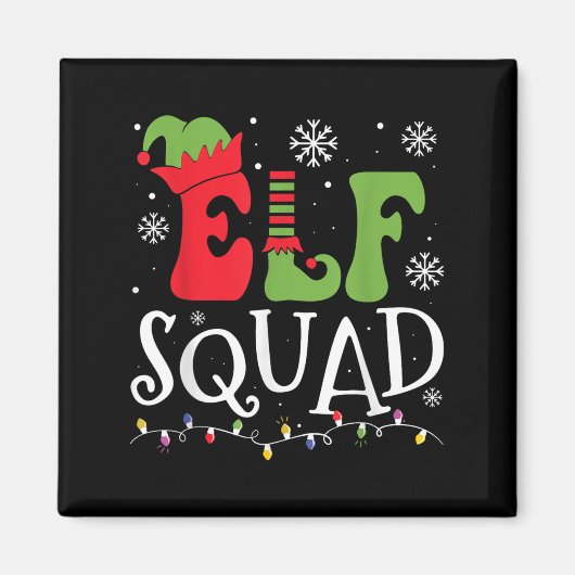 Elf Family Christmas Matching Pajamas Funny Xmas E Magnet (Vorne)