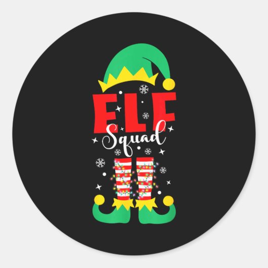 Elf Family Christmas Matching Pajamas Funny Xmas E Runder Aufkleber (Vorderseite)