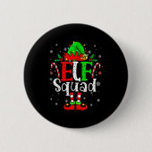 Elf Family Christmas Matching Pajamas Xmas Elf Squ Button (Vorderseite)