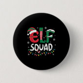 Elf Family Christmas Matching Pajamas Xmas Elf Squ Button (Vorderseite)