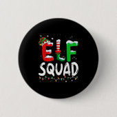 Elf Family Christmas Matching Pajamas Xmas Elf Squ Button (Vorderseite)