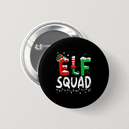 Elf Family Christmas Matching Pajamas Xmas Elf Squ Button (Vorne & Hinten)