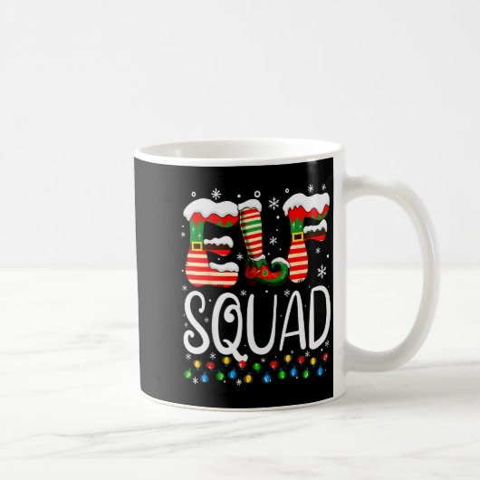 Elf Family Christmas Matching Pajamas Xmas Elf Squ Kaffeetasse (Rechts)