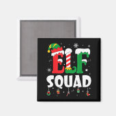 Elf Family Christmas Matching Pajamas Xmas Elf Squ Magnet (Vorderseite/Rückseite)