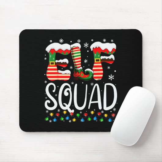 Elf Family Christmas Matching Pajamas Xmas Elf Squ Mousepad (Mit Mouse)